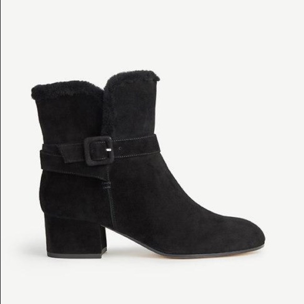 Ann Taylor Sidney Suede Shearling Lined Booties Boots 452795